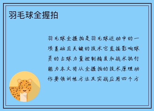 羽毛球全握拍